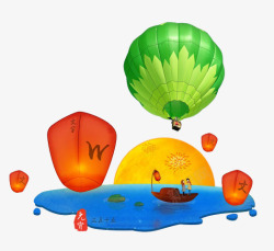彩色的沙滩气球素材