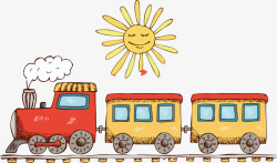卡通可爱婴儿玩具小火车素材