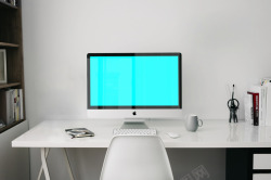 苹果电脑样机电脑样机放在桌子上的电脑高清图片
