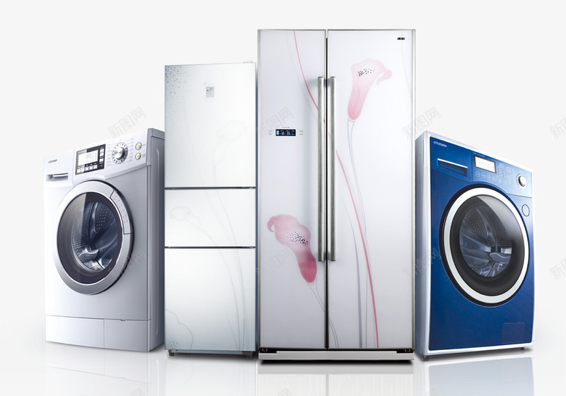 洗衣机和冰箱png免抠素材_88icon https://88icon.com PNG 全自动洗衣机 冰箱 双开门冰箱 大家电 家用电器 洗衣机