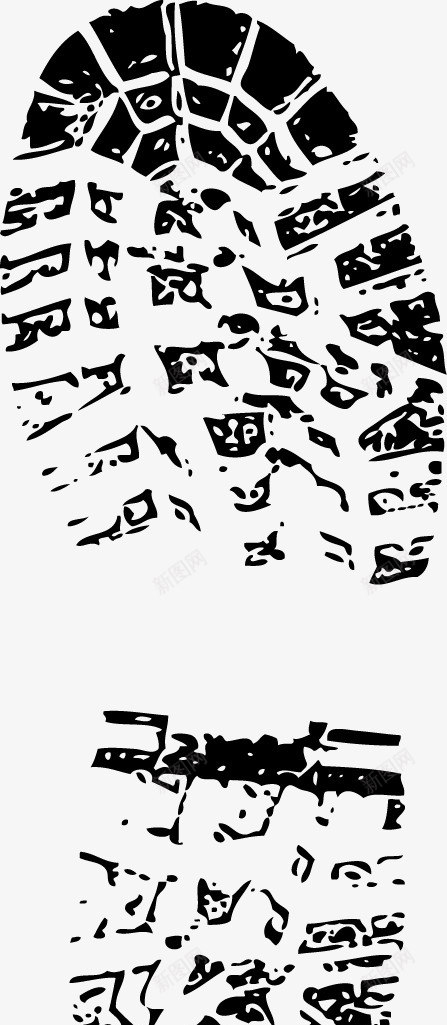 鞋印矢量图ai免抠素材_88icon https://88icon.com 墨迹 脚印 鞋印 黑白 矢量图
