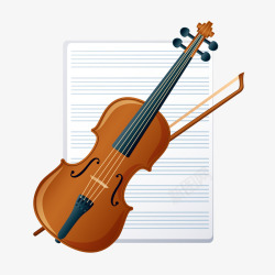 手绘音乐小提琴矢量图素材