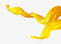 黄绸子黄色飘带高清图片
