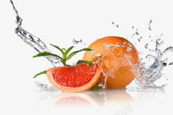 带水水果新鲜水果和飞溅的水高清图片