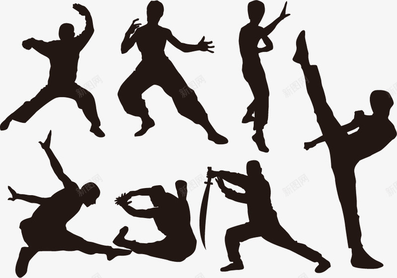 武术剪影png免抠素材_88icon https://88icon.com 人物剪影 健身 截拳道 搏击 散打武术 格斗 武术 跆拳道 运动 锻炼