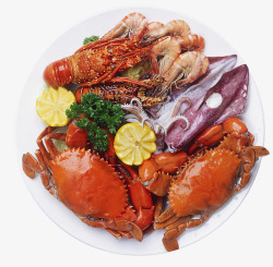 海鲜咖海鲜龙虾鱿鱼简图高清图片