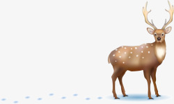 冬天麋鹿手绘可爱麋鹿高清图片