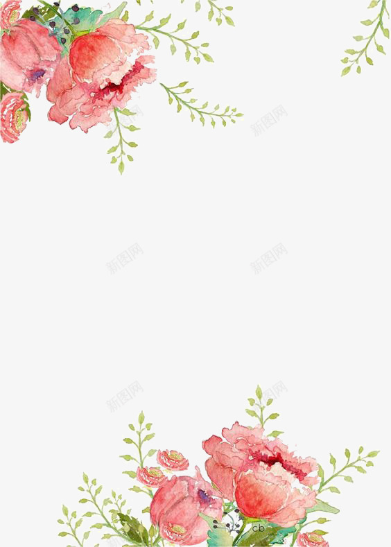 花朵背景png免抠素材_88icon https://88icon.com 创意背景 图形框 图形框框 方框背景 水彩背景 水彩鲜花背景 粉色鲜花背景