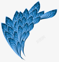 蓝色美人鱼尾巴羽毛高清图片
