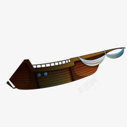 复古古代棕色船只小船素材