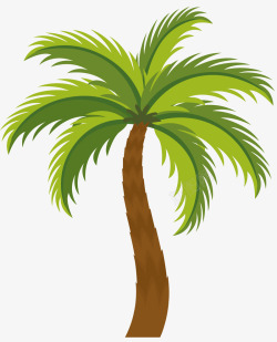 一棵卡通风格棕榈树矢量图素材