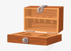 打开的木盒子素材