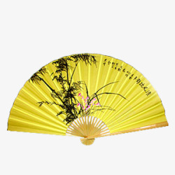 中国风扇子黄色扇子素材