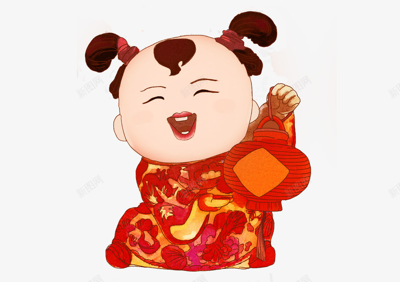 卡通手绘新年春节元素png免抠素材_88icon https://88icon.com 2019 农历新年 卡通 手绘 新年 新春 春节 灯笼 猪年 节日氛围