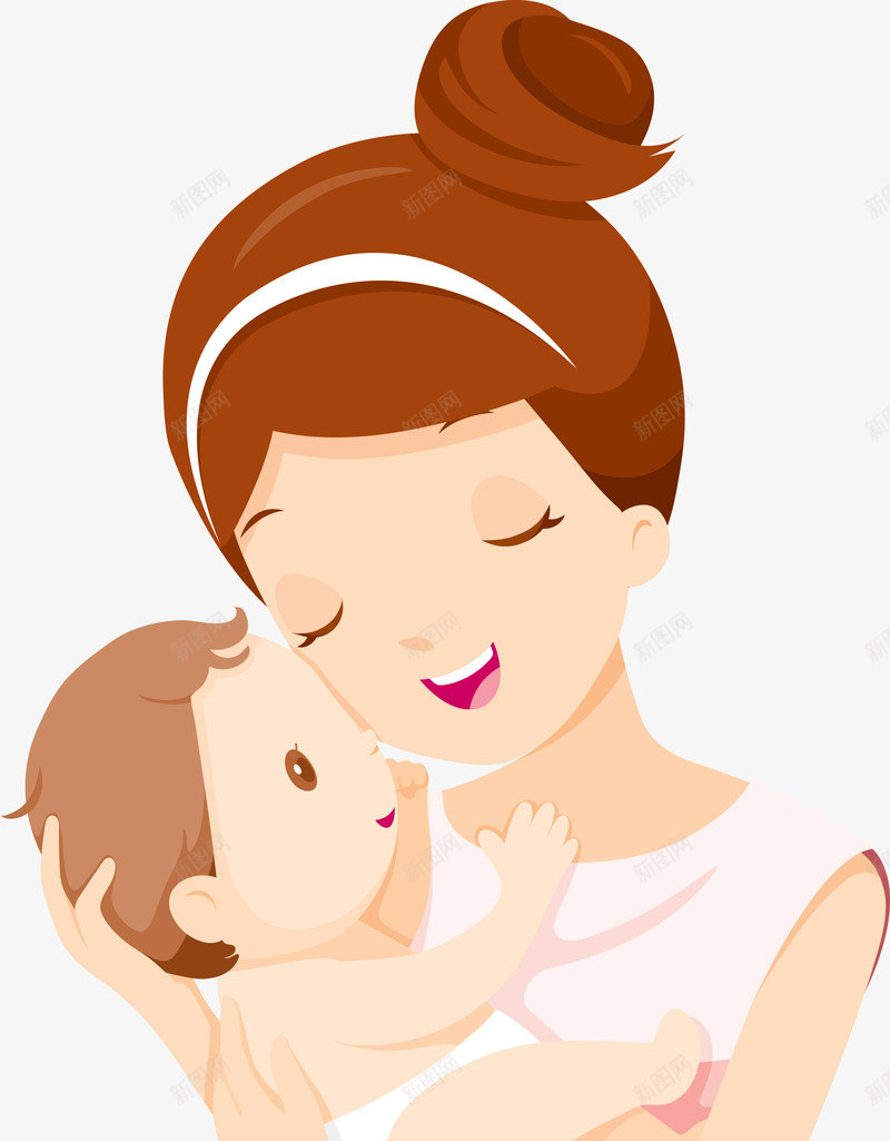 母亲节开心的妈妈png免抠素材_88icon https://88icon.com 开心的妈妈 抱着婴儿 母亲节 母爱 笑脸 闭着眼睛