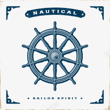 logo设计复古航海主题图标图标