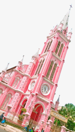 岘港教堂岘港粉红教堂高清图片
