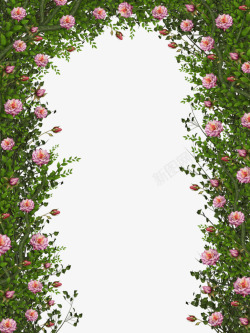 粉色藤蔓绿色藤蔓门高清图片