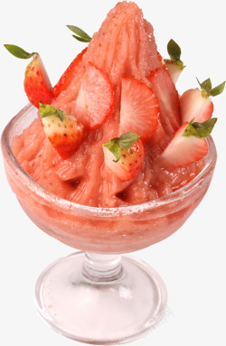 果汁冰草莓沙冰高清图片