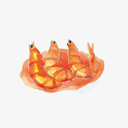 红烧河虾手绘画片素材