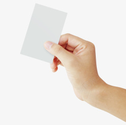 白色卡片正手拿纸高清图片