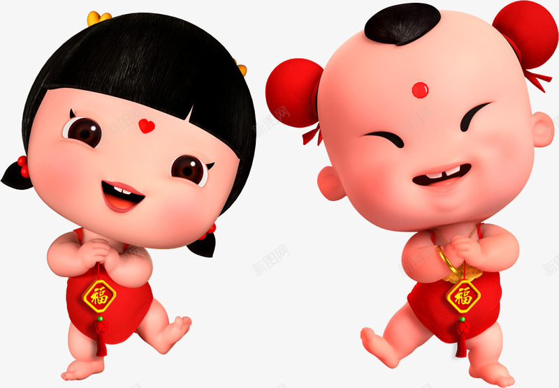 金童玉女春节元旦狗年大吉吉祥png免抠素材_88icon https://88icon.com 2018 元旦 吉祥 春节 狗年 狗年大吉 金童玉女