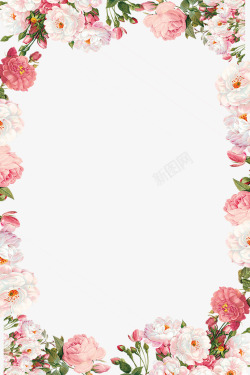 创意38妇女节小清新鲜花边框高清图片
