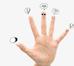 手指五指对话框素材