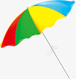 雨伞卡通雨伞彩虹色红黄蓝绿素材