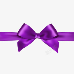 布绸紫色纸丝带蝴蝶结高清图片