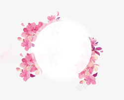 桃花花环粉色花环装饰高清图片