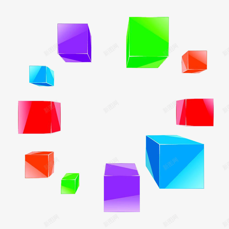 立方体插画png免抠素材_88icon https://88icon.com 3D设计 几何 动感立方体 彩色 抽象 橙色盒子紫色光泽 灰色 立方体插画 艺术