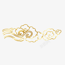多样化金色丝滑祥云朵朵高清图片