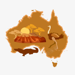 卡通澳大利亚旅游装饰素材
