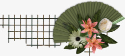 日本装饰花折扇折扇高清图片