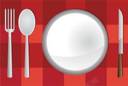 西餐红肠西餐餐具套装展示图矢量图高清图片