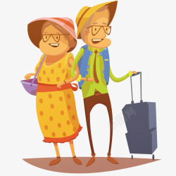 旅行的老年夫妇素材