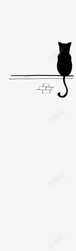 猫咪png免抠素材_88icon https://88icon.com 卡通 小猫 手绘 猫咪背影 黑色猫咪