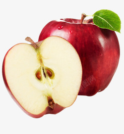 一半水果苹果果肉高清图片