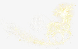 粒子光晕金色驯鹿唯美光效元素高清图片
