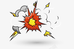 卡通炮弹炸弹爆炸红色烟火飞出矢量图高清图片