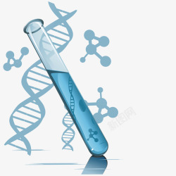 化学分子结构蓝色物理蓝色基因科技试管矢量图高清图片