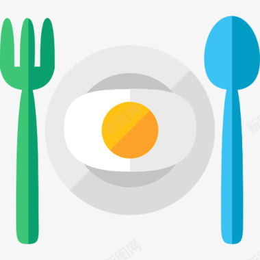 树脂叉子勺子晚餐图标图标
