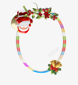 彩色珠子圣诞饰品装饰的边框高清图片
