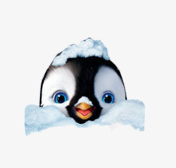 雪地海报呆萌小企鹅高清图片
