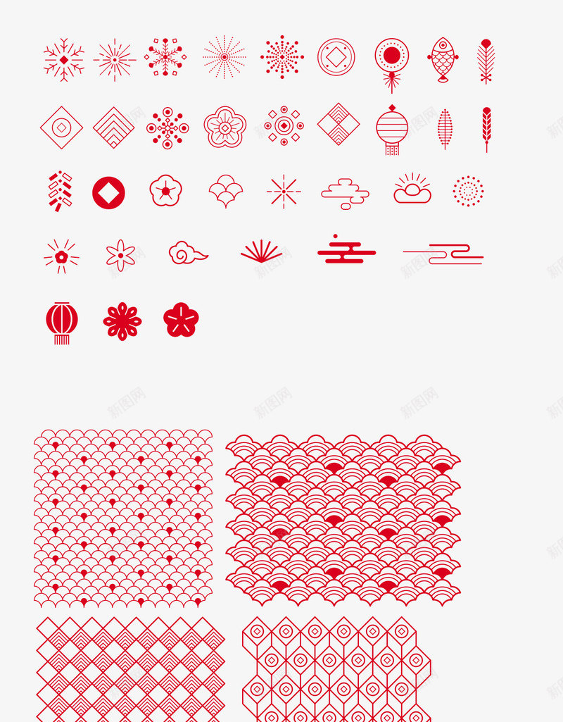中国风雪花新年元素背景纹理png免抠素材_88icon https://88icon.com 元素 国风 新年 纹理 背景 雪花