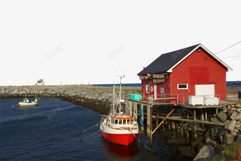 立体建筑挪威码头渔港png免抠素材_88icon https://88icon.com 建筑 房屋 打渔 挪威 海边 渔港 渔船 港湾 码头
