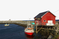 立体建筑挪威码头渔港素材