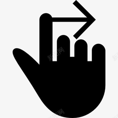 手指一个手指轻扫手势符号正确黑手图标图标