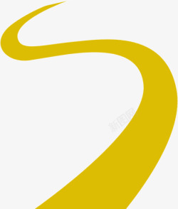 弯曲绵延的黄色曲线道路素材